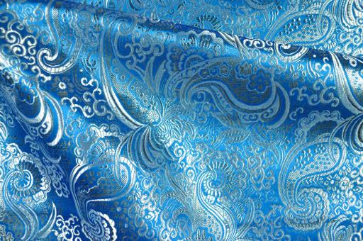 Brokat Maharadscha - Blau/Silber