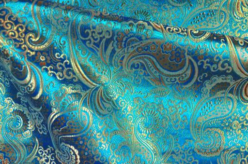 Brokat Maharadscha - Türkis/Gold