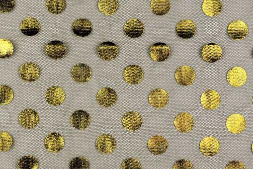 Tüll - Glänzende Punkte - Schwarz/Gold