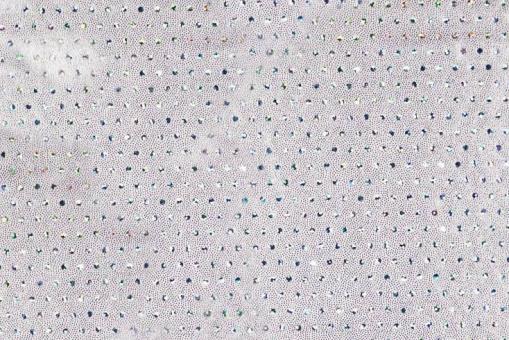 Tanzkleiderstoff Hologramm - Tupfen - Weiß/Silber