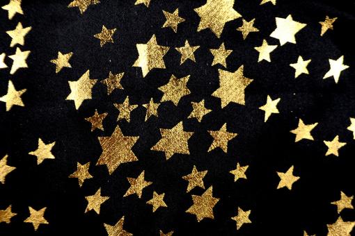 Satin - Glänzende Goldsterne