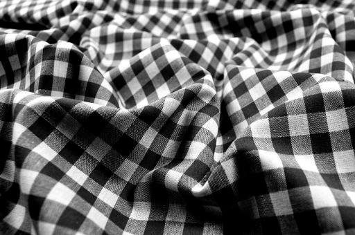 Vichy-Karo 5 mm - reine Baumwolle - Schwarz