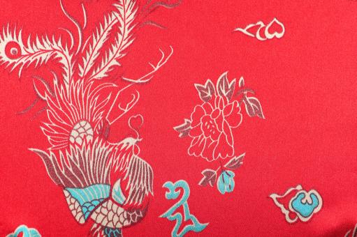 Satin - China-Drache - Rot