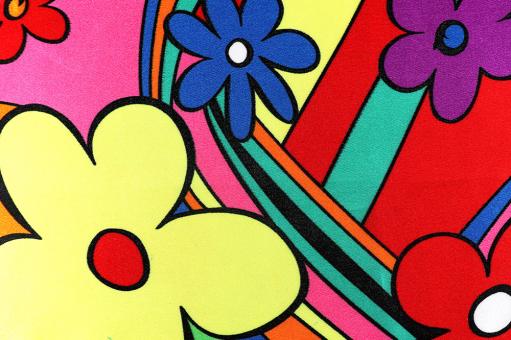 Satin - Rainbow Flowers