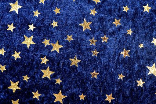 Pannesamt - Goldsterne - Nachtblau