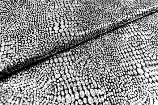 Folienstoff Stretch - Reptil - Silber
