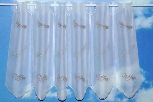 Scheibengardine Metz - Weiß transparent - 45 cm hoch