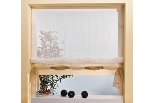 Fertiges Raffrollo Randers - Creme/Braun