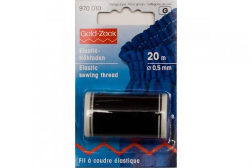 Elastic-Nähfaden Schwarz 20 Meter