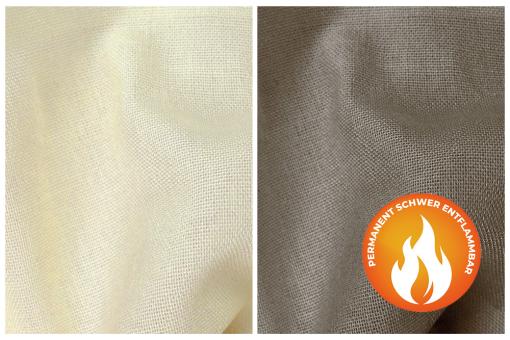 Gardinen-Leinen fein - permanent schwer entflammbar - 300 cm