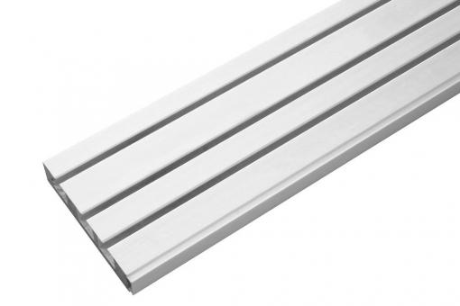 GARDINIA Holz-Kunststoff-Vorhangschiene - 3-läufig - 120 cm - Weiß