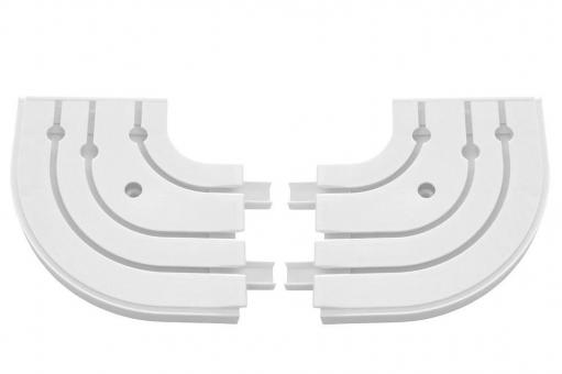 GARDINIA 1 Paar Rundbogen für Vorhangschiene 3-läufig mit Endstück - Weiß