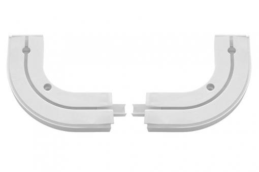 GARDINIA 1 Paar Rundbogen für Vorhangschiene 1-läufig mit Endstück - Weiß