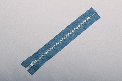 Metall-Reißverschluss nicht teilbar- silber - 18 cm