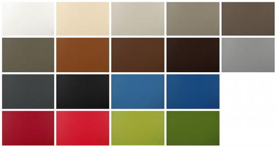 Farbtafel mit skai-Kunstledern in verschiedenen Farben