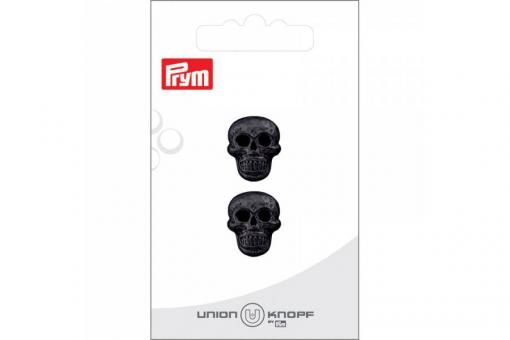 Knöpfe - Totenköpfe - Schwarz - 18 mm