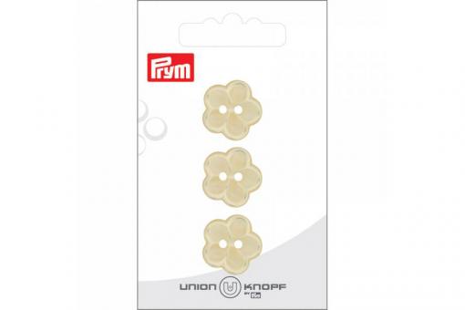 Knöpfe - Blümchen - 18 mm - Creme