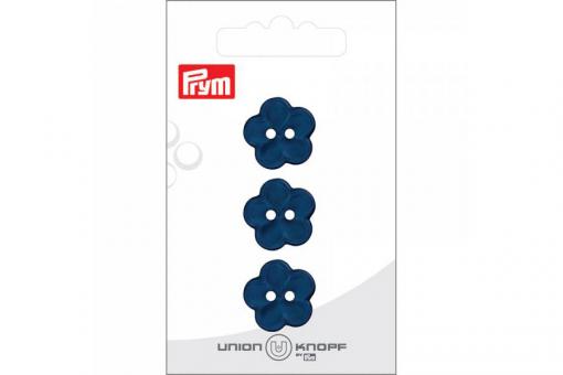 Knöpfe - Blümchen - 18 mm - Dunkelblau