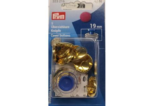 5 überziehbare Knöpfe 19mm Gold