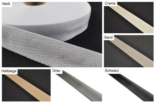 Gurtband - Fischgrat-Köper - 2,5 cm - Meterware