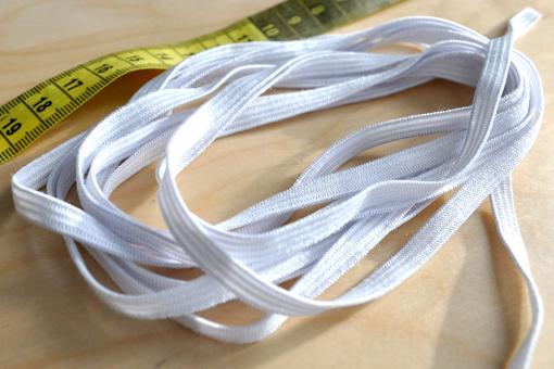 Gummilitze - 8 mm breit, 3 Meter - Weiß