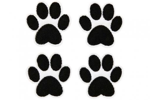 Applikation - Pfoten, schwarz/weiß - 4 St.