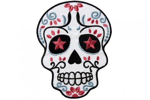 Applikation - Totenkopf weiß