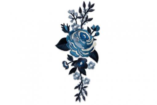 Applikation - Blütenranke blau