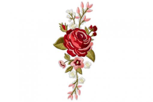 Applikation - Blütenranke bordeaux