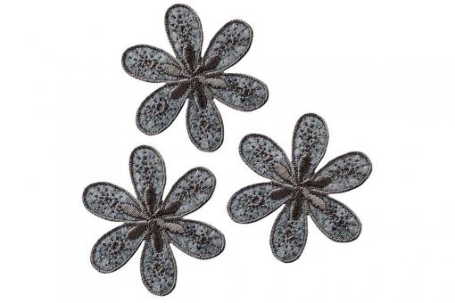 Applikation - Blumen grau