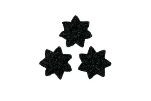 Applikation - Stern-Blüten - Schwarz