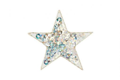 Applikation - Pailletten-Stern - Silber
