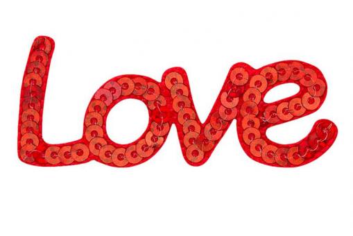 Applikation - LOVE - Pailletten