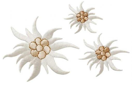 Applikation - Edelweiß - 3 Stück