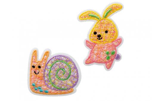 Applikation - Hase und Schnecke - 2 Stk.