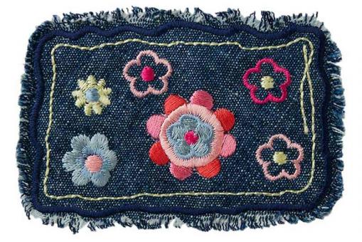 Applikation - Jeans - Blumen