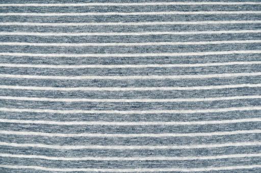 Leinenjersey - Ringel - Blau Melange - C-Ware - 2,0 Meter