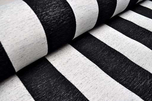 Wende-Wärmevorhangstoff Chenille - Blockstreifen