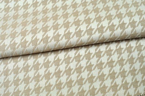 Toller Jacquard-Stoff mit Hahnentrittmuster in Beige