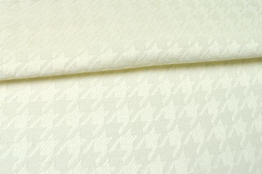 Toller Jacquard-Stoff mit Hahnentrittmuster in hellem Creme