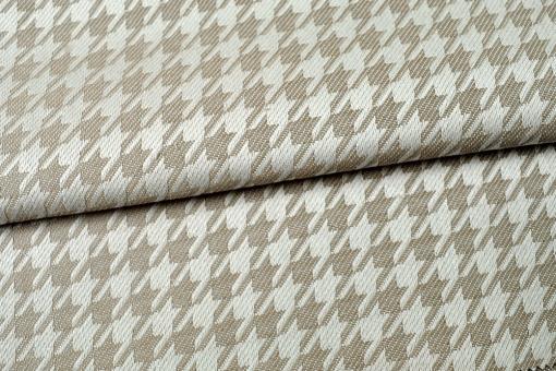 Toller Jacquard-Stoff mit Hahnentrittmuster in Taupe
