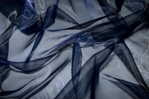 Organza Two Tone - Nachtblau/Schwarz - 2,0 Meter