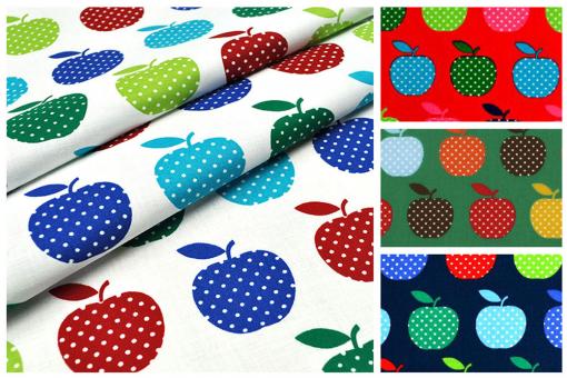 Baumwoll Stoff - gepunktete Äpfel
