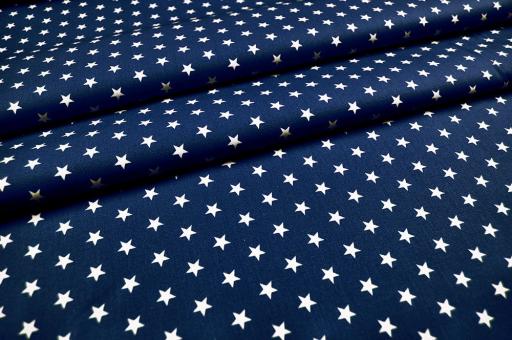Patchwork-Stoff Léger - Small Stars - Nachtblau/Weiß