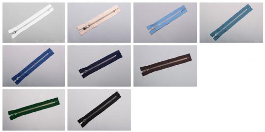 Metall-Reißverschluss nicht teilbar- silber - 18 cm