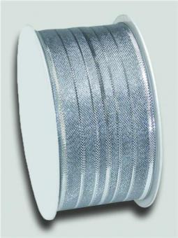 Silberband Streifen mit Draht 40 mm -20 m Rolle