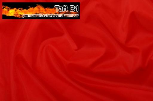 Taft - permanent schwer entflammbar B1 - Rot - 1,0 Meter