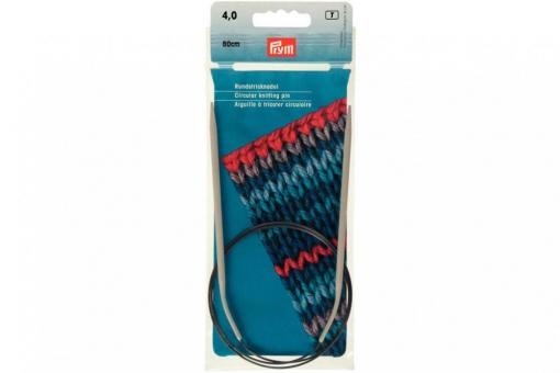 Rundstricknadeln Prym 80 cm - 4,0 mm Grau ALU