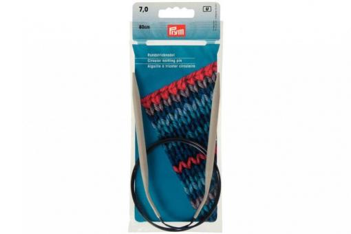 Rundstricknadeln Prym 80 cm - 7,0 mm Grau ALU