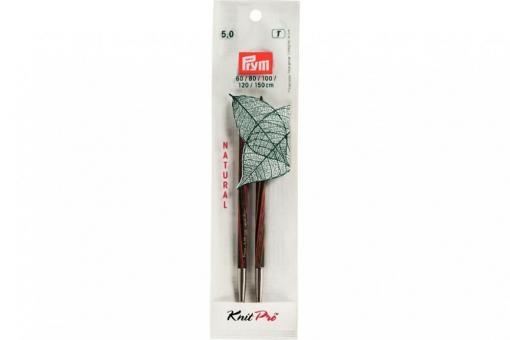 Rundstricknadelspitzen Prym 12,8 cm - 5,0 mm Farbig lang Natural